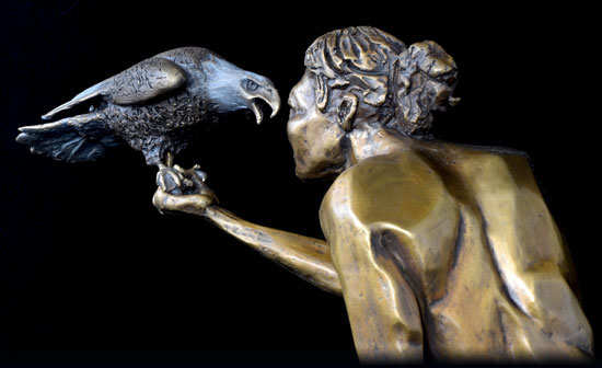 Transformation bronze sculpture by David Varnau