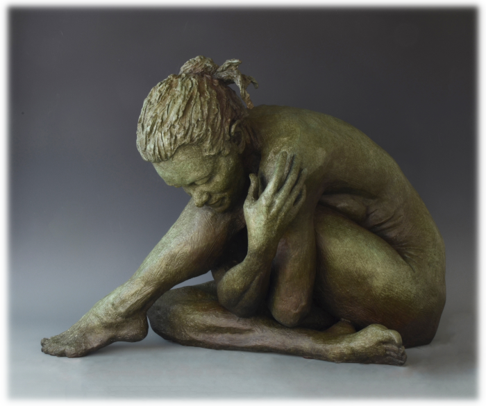 Alone bronze sculpture by David Varnau