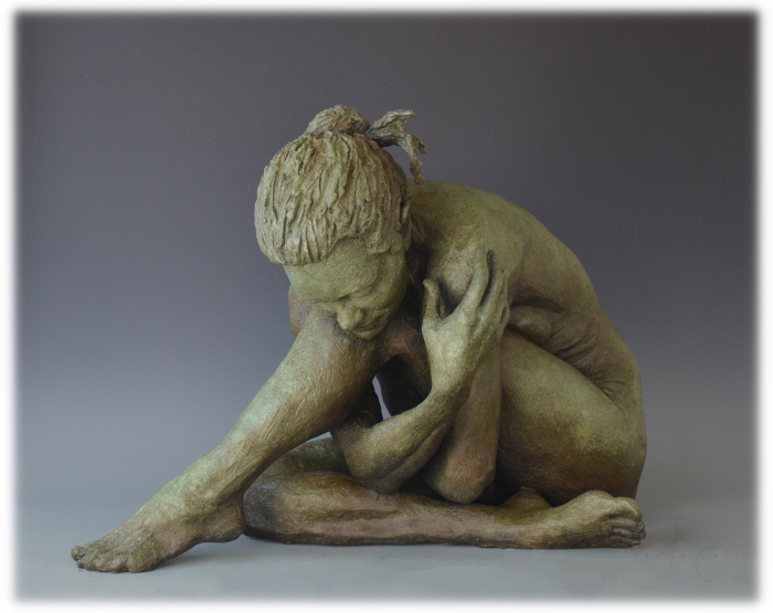 Alone bronze sculpture by David Varnau