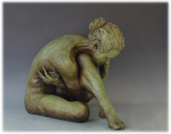 Alone bronze sculpture by David Varnau