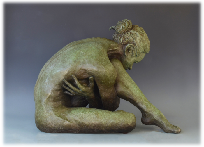 Alone bronze sculpture by David Varnau