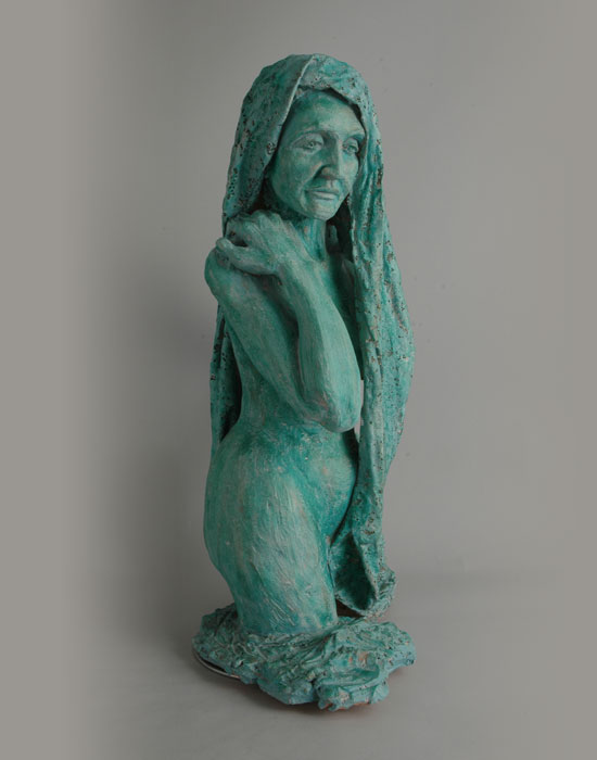 Apres le Bain fired clay sculpture by David Varnau