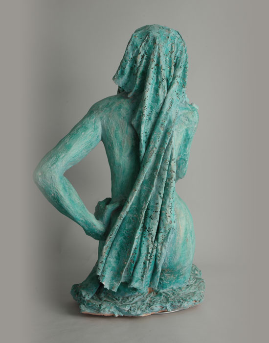 Apres le Bain fired clay sculpture by David Varnau