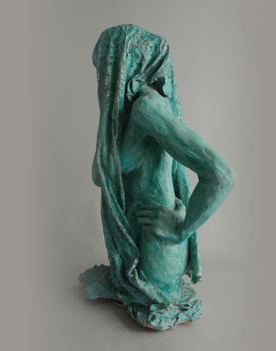 Apres le Bain fired clay sculpture by David Varnau