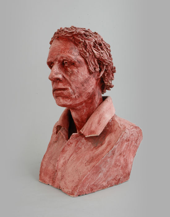 Farmhand fired clay sculpture by David Varnau