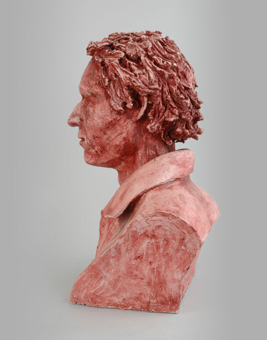 Farmhand fired clay sculpture by David Varnau