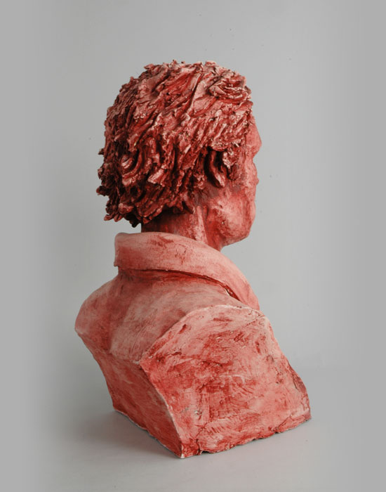 Farmhand fired clay sculpture by David Varnau