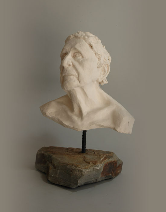 Grandma fired clay sculpture by David Varnau