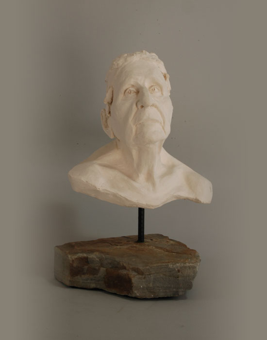 Grandma fired clay sculpture by David Varnau