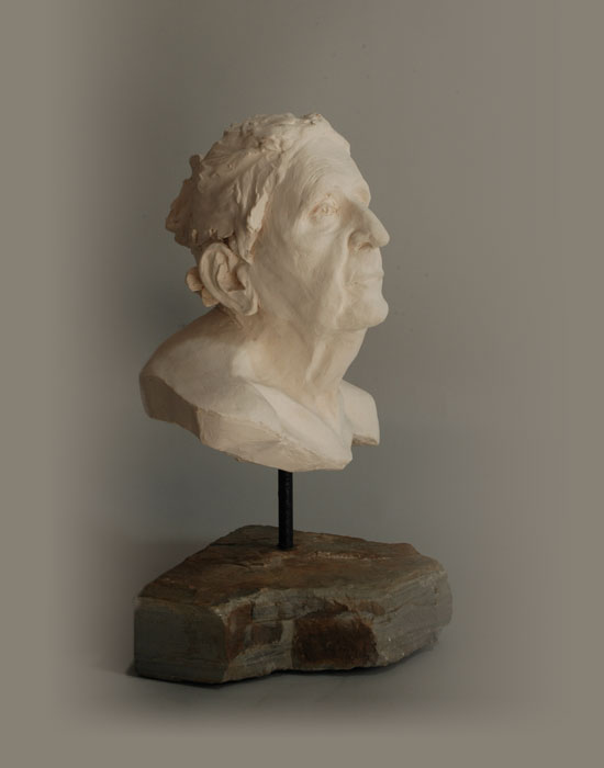 Grandma fired clay sculpture by David Varnau