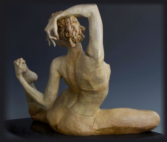 Hot Yoga bronze sculpture by David Varnau