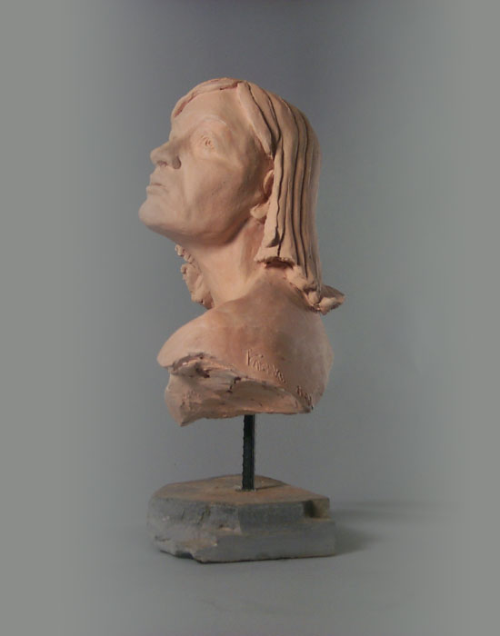 Kristiana fired clay sculpture by David Varnau