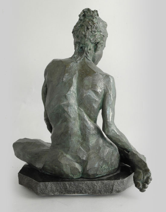 Om Shanti bronze sculpture by David Varnau