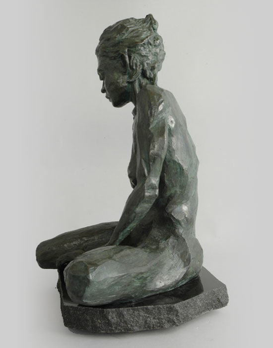 Om Shanti bronze sculpture by David Varnau