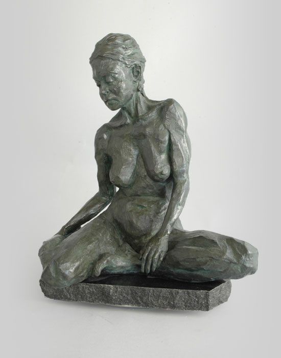 Om Shanti bronze sculpture by David Varnau