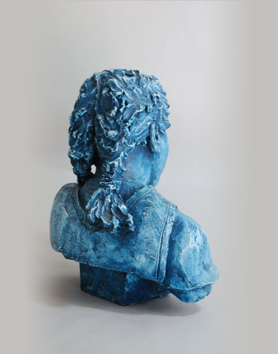 Pigtails fired clay sculpture by David Varnau