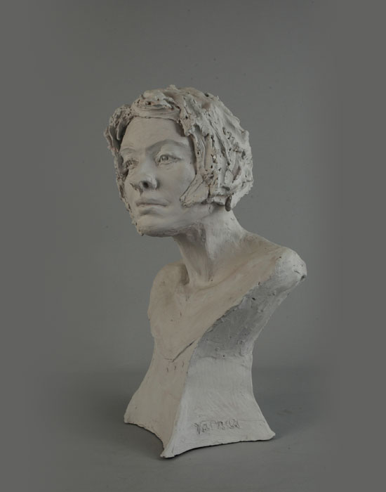 Pulchritude fired clay sculpture by David Varnau