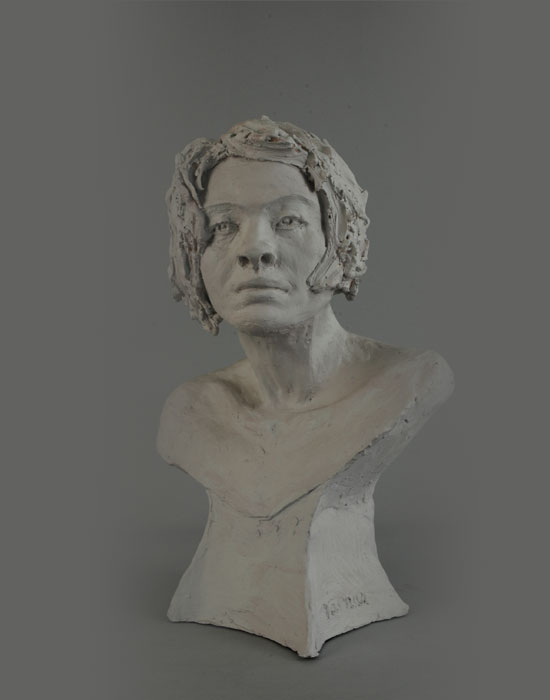 Pulchritude fired clay sculpture by David Varnau