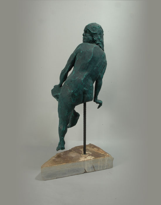 Seated Nude fired clay sculpture by David Varnau