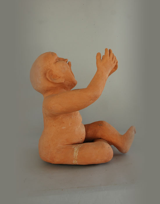 The Cry fired clay sculpture by David Varnau