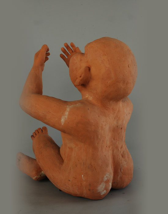 The Cry fired clay sculpture by David Varnau