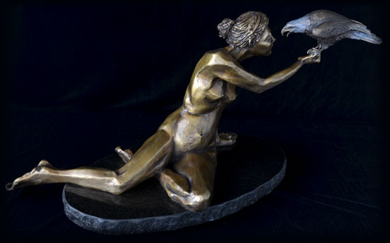 Transformation bronze sculpture by David Varnau