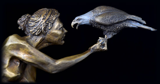 Transformation bronze sculpture by David Varnau