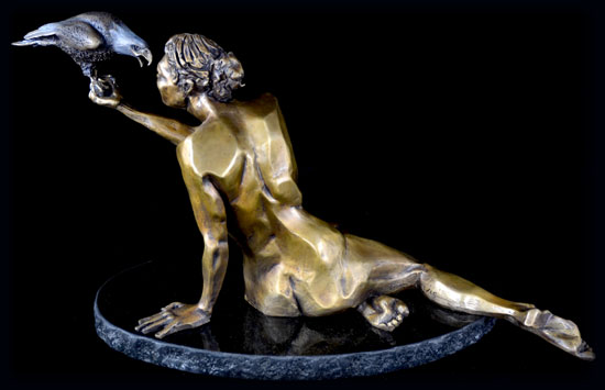 Transformation bronze sculpture by David Varnau