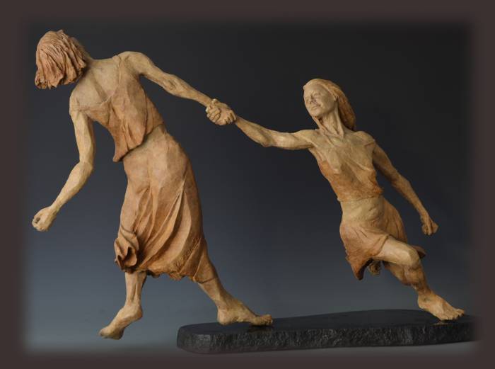 Wind Dancers bronze sculpture by David Varnau