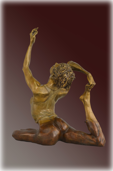 Yoga Bliss bronze sculpture by David Varnau