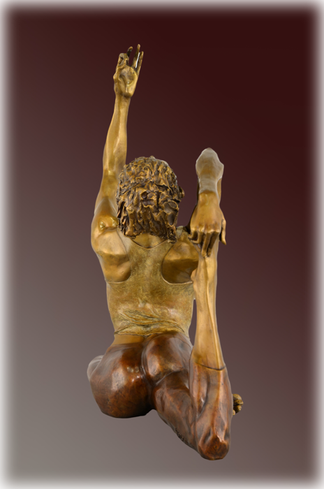 Yoga Bliss bronze sculpture by David Varnau