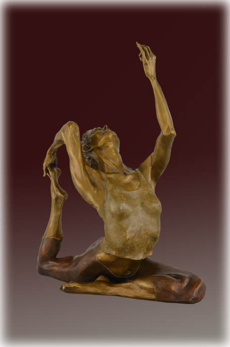 Yoga Bliss bronze sculpture by David Varnau